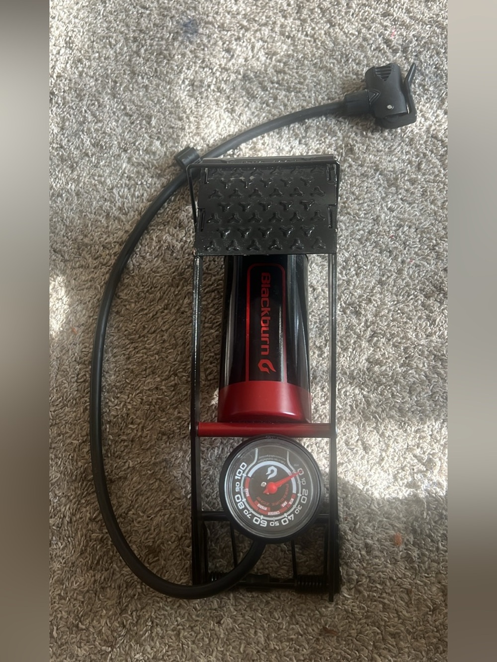 Blackburn Red & Black Floor Pump with Gauge